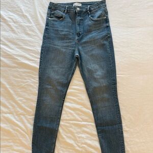 Zara high-rise skinny jeans in a blue wash